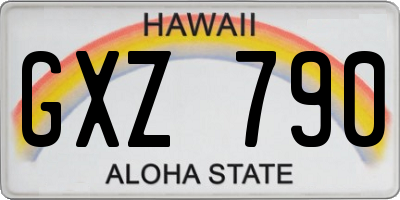 HI license plate GXZ790
