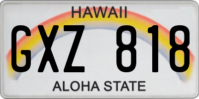 HI license plate GXZ818
