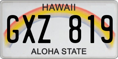 HI license plate GXZ819
