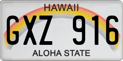 HI license plate GXZ916