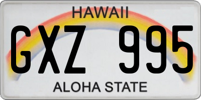 HI license plate GXZ995
