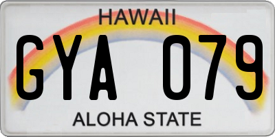 HI license plate GYA079