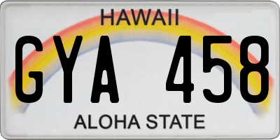 HI license plate GYA458