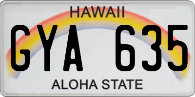 HI license plate GYA635