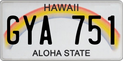 HI license plate GYA751