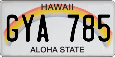 HI license plate GYA785