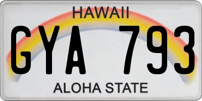 HI license plate GYA793