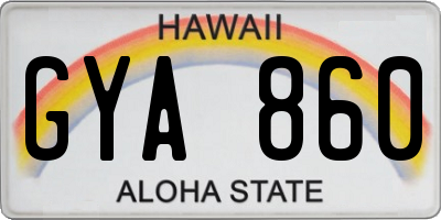 HI license plate GYA860