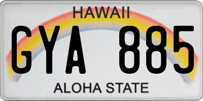 HI license plate GYA885
