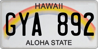 HI license plate GYA892