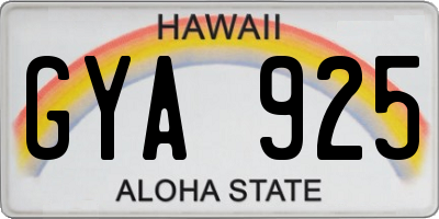 HI license plate GYA925