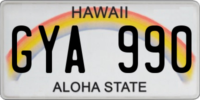 HI license plate GYA990