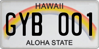HI license plate GYB001