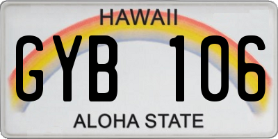 HI license plate GYB106