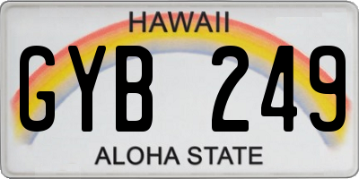 HI license plate GYB249
