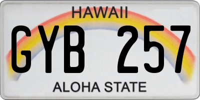 HI license plate GYB257