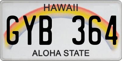 HI license plate GYB364
