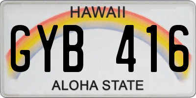 HI license plate GYB416