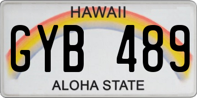 HI license plate GYB489