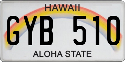 HI license plate GYB510
