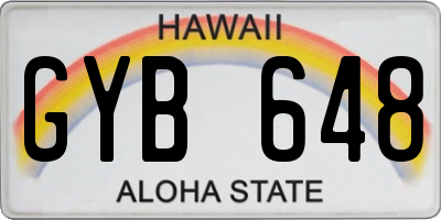 HI license plate GYB648
