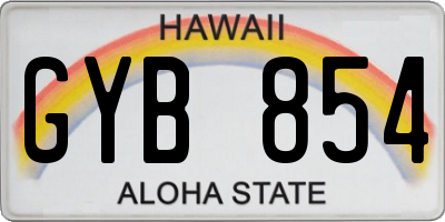 HI license plate GYB854