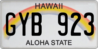 HI license plate GYB923