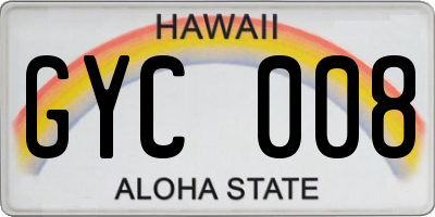 HI license plate GYC008