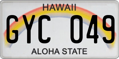 HI license plate GYC049