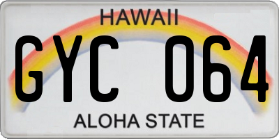 HI license plate GYC064