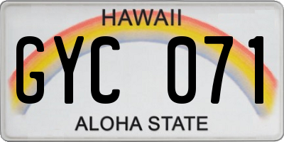 HI license plate GYC071
