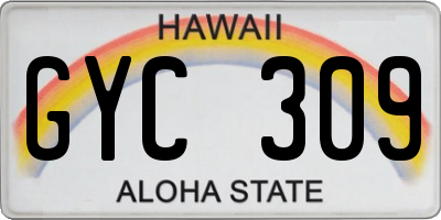 HI license plate GYC309