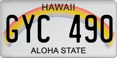 HI license plate GYC490