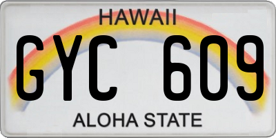 HI license plate GYC609