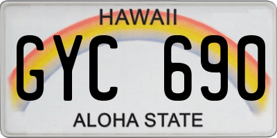 HI license plate GYC690