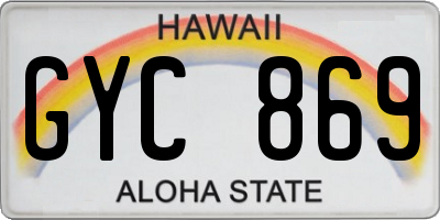 HI license plate GYC869