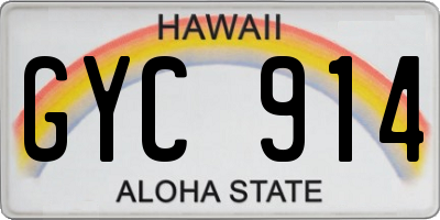 HI license plate GYC914