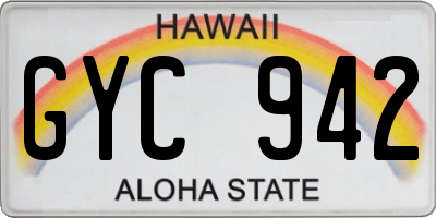 HI license plate GYC942
