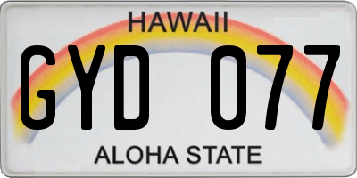 HI license plate GYD077