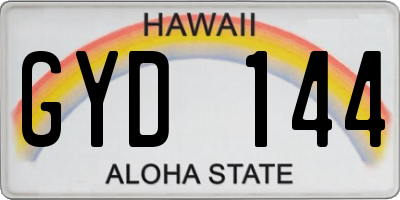 HI license plate GYD144