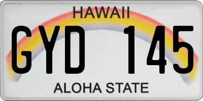 HI license plate GYD145