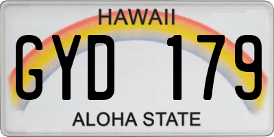 HI license plate GYD179