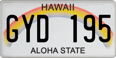 HI license plate GYD195