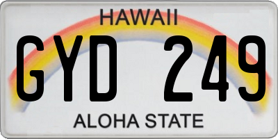 HI license plate GYD249