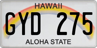 HI license plate GYD275