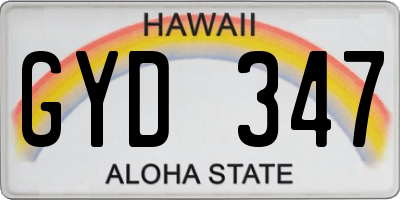 HI license plate GYD347