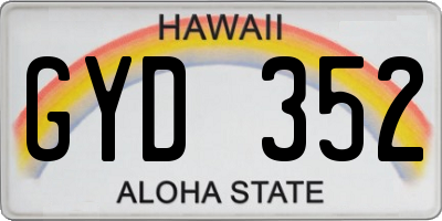 HI license plate GYD352