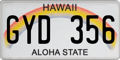 HI license plate GYD356