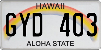 HI license plate GYD403
