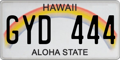 HI license plate GYD444